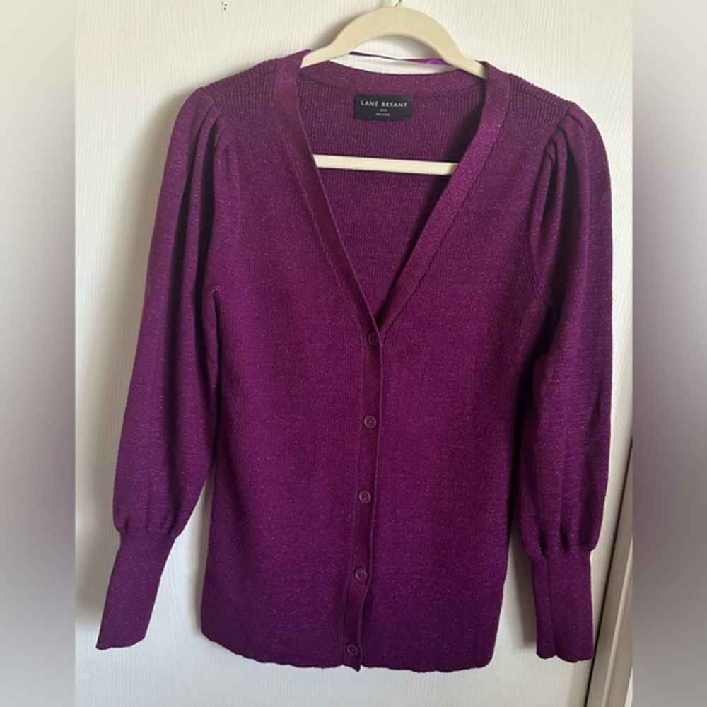 Lane Bryant Purple Sweater cardigan size 10/12